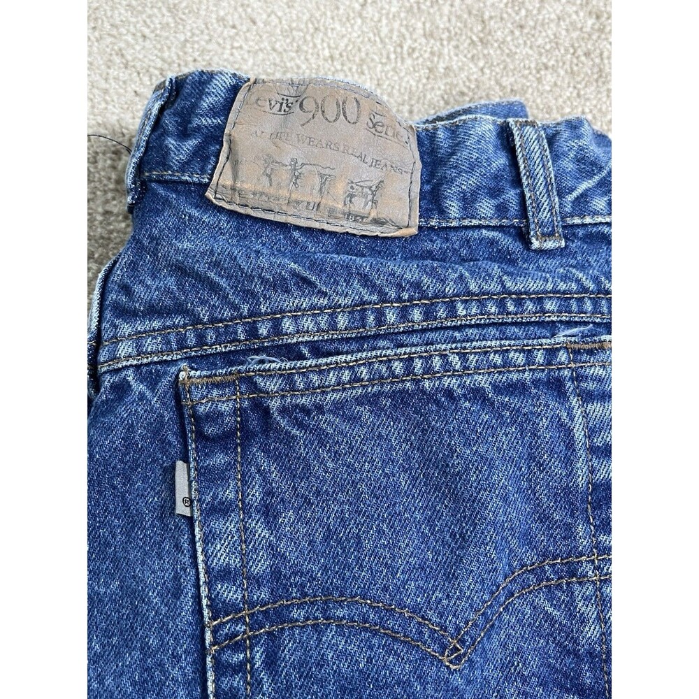 VTG 90s Levis 900 Blank Silver Tab Women 28x30 Tapered Mom Jeans US Fabric Rare - Picture 2 of 12